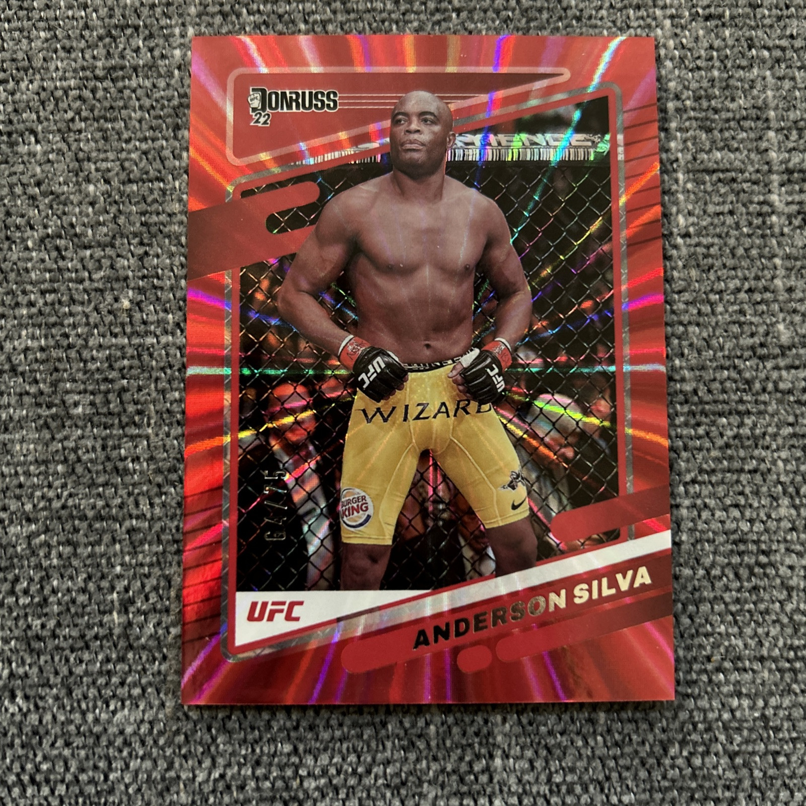 2022 Panini Donruss UFC Anderson Silva #71 Holo Red Laser Parallel 64/75  U48
