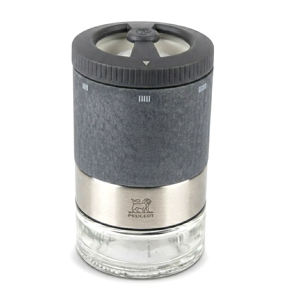 NEW! Peugeot France Maestro Graphite Light Wood Manual Salt Mill Grinder w/ Jar!