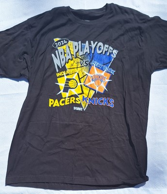 Stadium Essentials Knicks Vs Pacers NBA Playoffs Black Short Sleeve T-shirt NWT