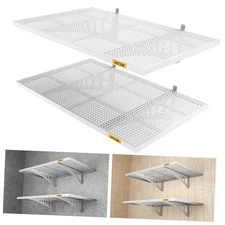 2-Pack 2x3ft Adjustable Garage Wall Shelving 560lbs Load 2pack-2x3ft White