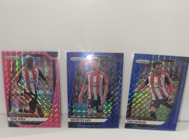 Panini Prizm 2024-25 Premier League Brentford 3-Card Lot Wissa, Ajer, Carvalho