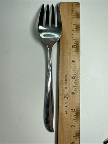 Oneida TWIN STAR Serving Meat Fork Atomic MCM Used Flatware Community Stainless - Picture 4 of 6