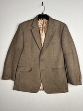 Lauren Ralph Lauren Blazer Mens 40R Brown Lambswool Wool Houndstooth Sport Coat