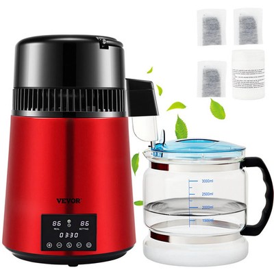 1.1Gal Water Distiller, 0.3Gal/H, 750W Distilled Water Maker Machine 0-99H Timin