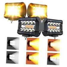 LED Light Bar 4PCS 4'' Inch White/Amber Yellow LED 60W 4Inch LED Work Light