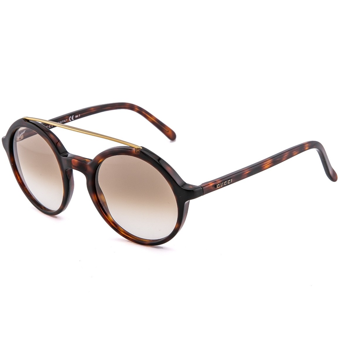 GUCCI GG3602 Round Dark Tortoise Brown Gradient Retro Sunglasses