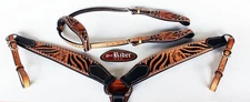 Horse Show Saddle Tack Rodeo Bridle Western Leather Headstall Breast Collar 7820