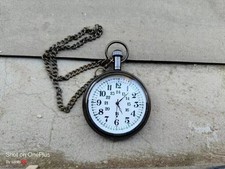 Nautical Antique Brass Elgin Pocket watch W/ Chain Vintage Gift for occasion
