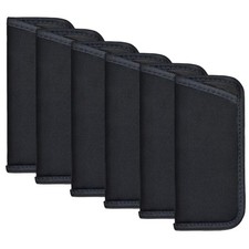 Lucornky 6 Pack Sunglasses Pouch Soft Slim Glasses Slip in One Size, 6 Black