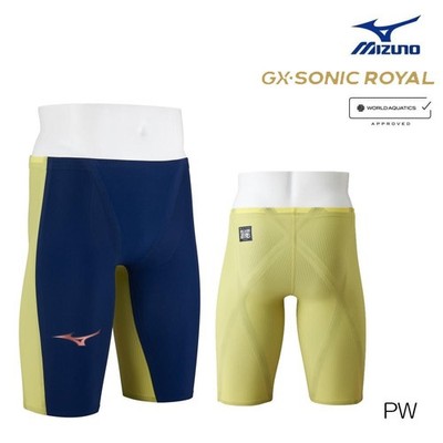 Mizuno GX SONIC ROYAL PW Swimwear N2MBD001 M size Navy Yellow Men