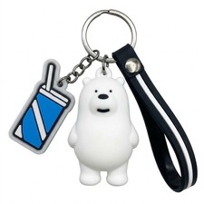 We Bare Bears Polar Bear Silicone Keychain Cute Cartoon Slushie Charm