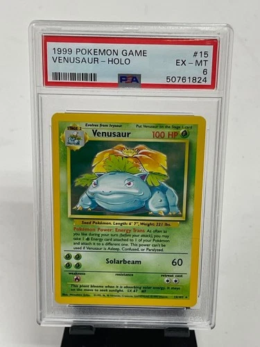 PSA 6 Venusaur 15/102 1999 Base Set Holo Rare Pokemon Card