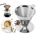 Pour Over Coffee Dripper Slow Drip Paperless Coffee Filter Double Mesh Stainless