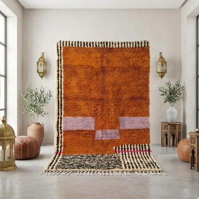 Marokkanischer Teppich 8x10 - Handgeknüpfter Wolle Berber - Moderner Boho Woh...