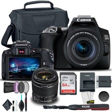 Canon EOS 250D / Rebel SL3 DSLR Camera with 18-55mm Lens Black Creative