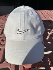 White Nike Stretch FIT w/White Swoosh Cap One Size Fits All Golf