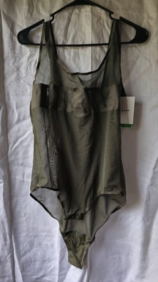 NWT DKNY Teddy Romper Womens L Green  Lingerie Bodysuit NWT $50