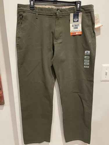 Pantalon Dockers vert homme coupe droite coupe droite neuf avec étiquette, Supreme Flex. 36x30