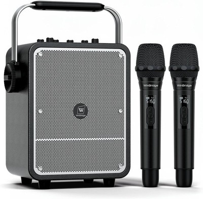 WinBridge S200 150W Portable Karaoke Machine PA System 2 Wireless Mics Bluetooth