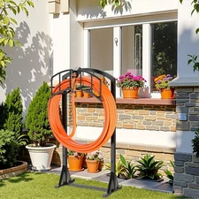 47.3" Detachable Metal Garden Hose Holder Spray Hanger Freestanding 4 Spikes US