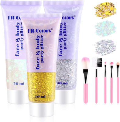 Glitter Gel Set 3 Farben für Gesicht Körper Nägel festliches Make-up