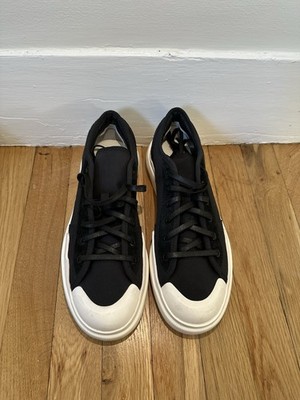Adidas Y-3 Black White Low Top Lace Up Athletic Sneakers Rubber Sole Men's