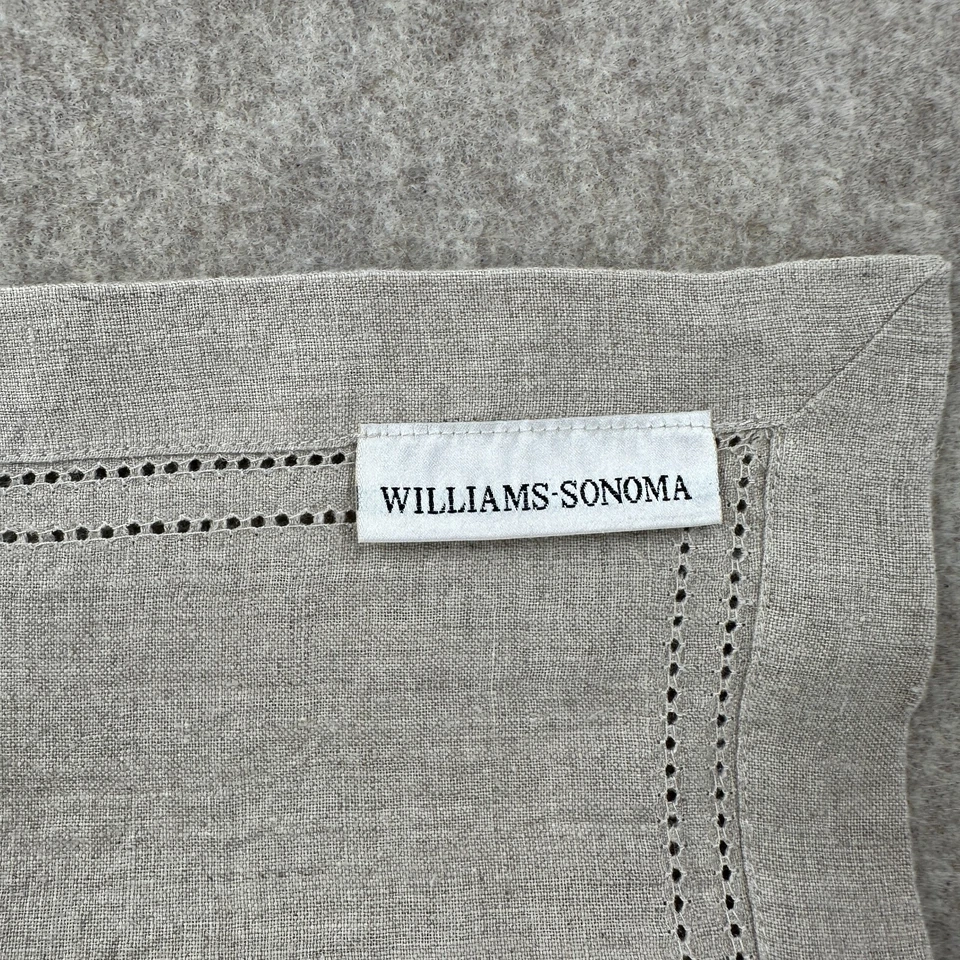 NEW WILLIAMS SONOMA Napkins Flax Linen Oatmeal Beige 20" Square Set 4 - Image 4 of 4
