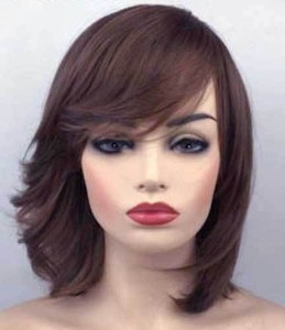 Oujf10649 Short Newest Design Straight Women Wig Dark Brown Wavy