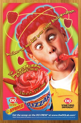 2004 Dairy Queen DQ Puckerberry Blizzard Print Ad/Poster Ice Cream