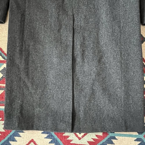 Barney’s New York Wool Overcoat Mens 44 Charcoal Gray Button Up Trench Coat - Picture 6 of 15