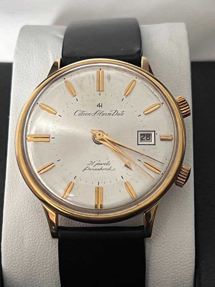 Reloj de pulsera Citizen Alarm Fecha ALD15701 21 joyas cuerda 37 mm raro vintage Foto 2 de 4