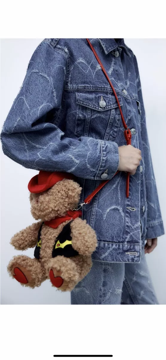 100 Authentic ZARA Cowboy Teddy Bear Crossbody Bag