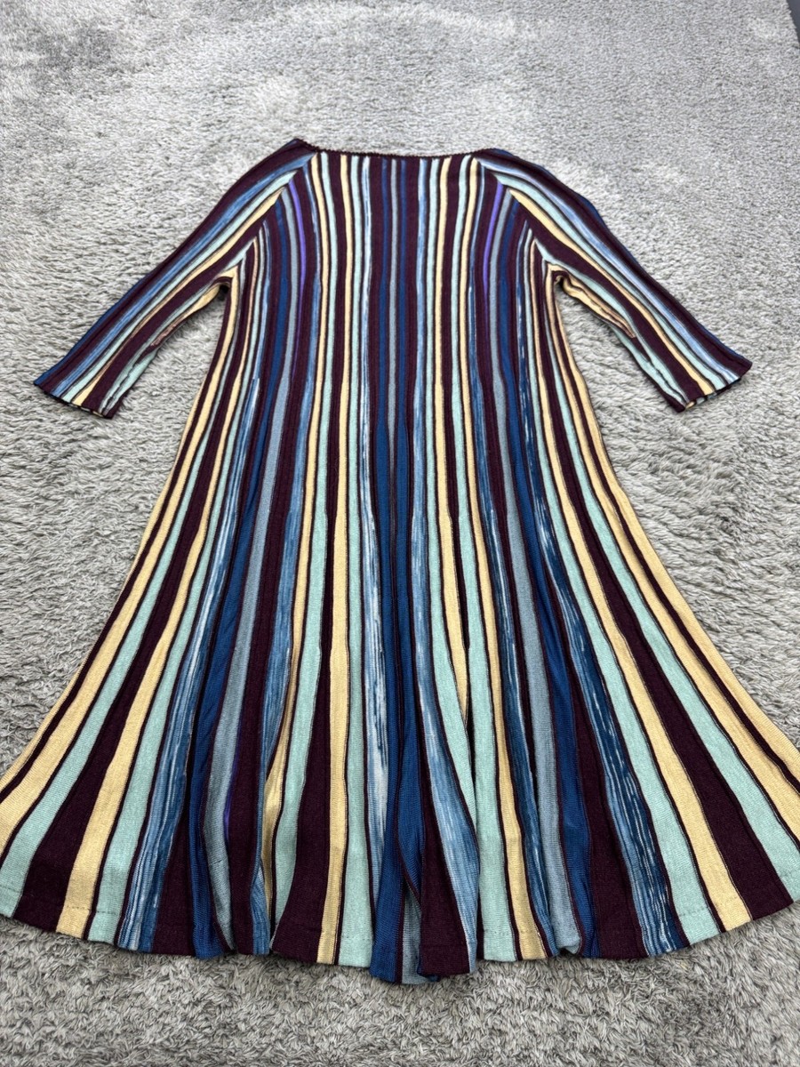 Anthropologie Moth Sweater Dress Women XSP Nora Swing Striped Boho Knit Midi