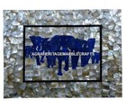 Rectangular Dining Marble Top Elephant Lapis Lazuli Mother of Pearl Decor H511