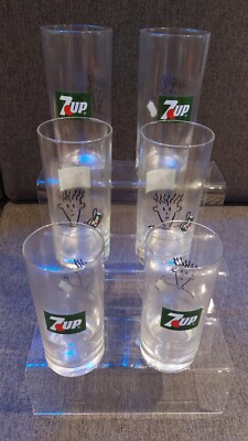 Vintage 1985 New Old Stock Set 6 Fido Dido 7up Gläser verpackt
