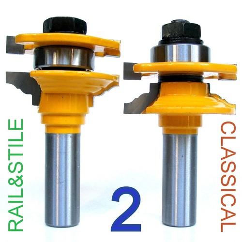 2pc 1/2"SH Matched Classical Rail & Stile Router Bit Set S - Picture 2 of 12