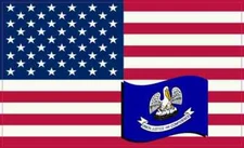 5×3 America and Louisiana Flag Magnet Vinyl StateCar Truck Bumper Magnets