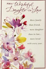Happy Birthday For A Wonderful Daughter In Law Hallmark 5.5 x8 Greeting Card