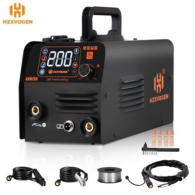 HZXVOGEN 2 IN 1 MIG WELDER MMA DC 200Amp INVERTER Schweißmaschine GASLESS IGBT