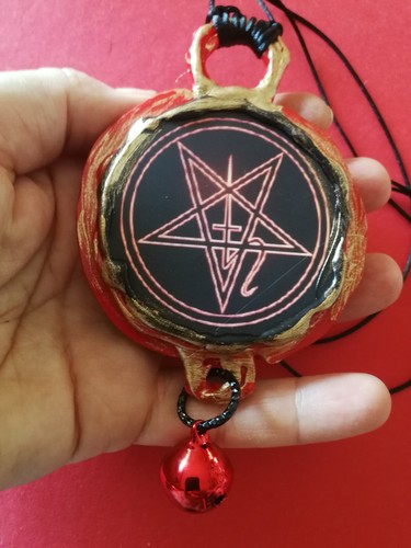 talisman magic amulet pendant necklace gothic witchcraft pentacle baphomet satan - Picture 6 of 24