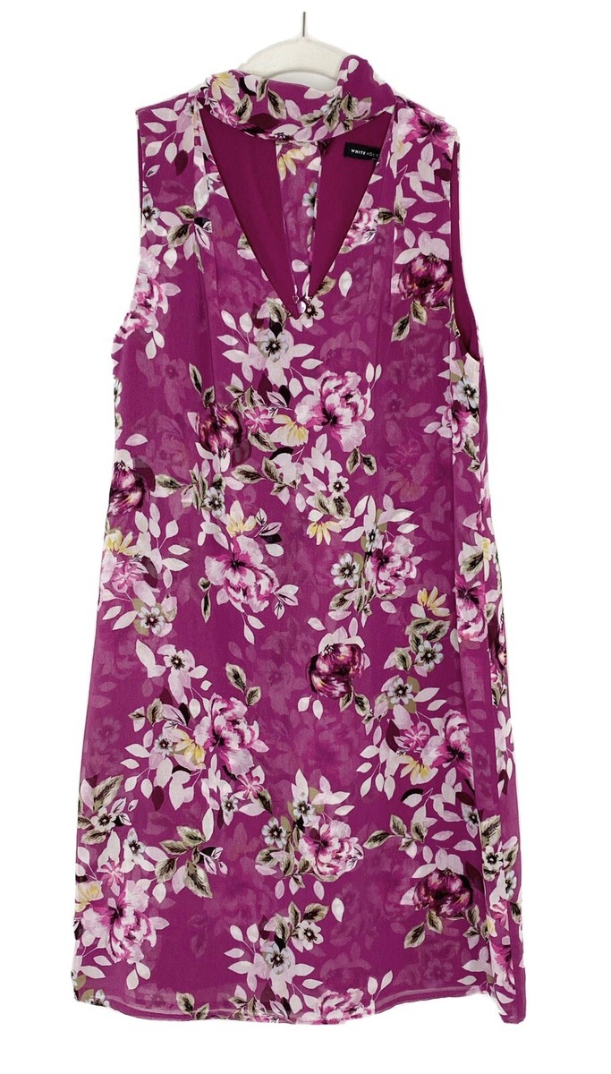 white house black market purple floral dress New White House Black Market Floral Dress
