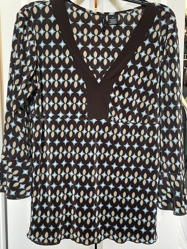 Women’s XL Long Sleeve Loose Blouse Earth Tone Colors Preowned | eBay