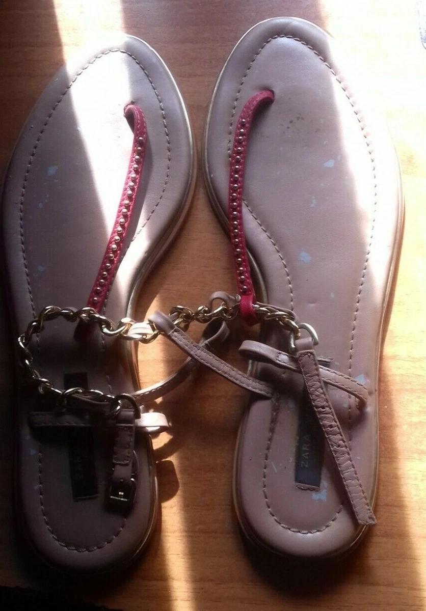 zara chain flat sandals