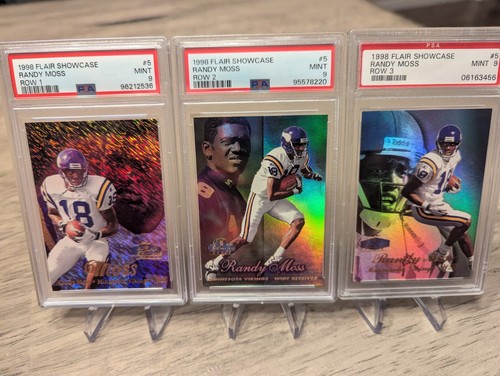 1998 Flair Showcase Randy Moss RC Row 1 + Row 2 + Row 3 PSA 9 - SP  - Bild 1 von 5