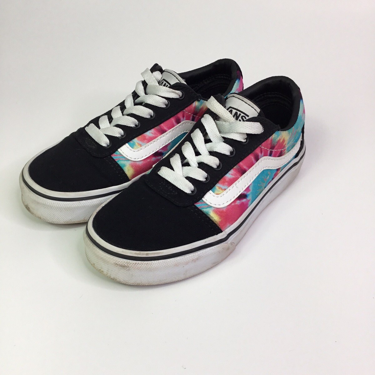 Vans Old Skool Spiral Tye Dye Multi Color Skate Shoes Canvas Youth
