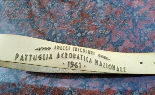 Cinturón Ejército Italia Vintage Fuerza Aérea 1961 Escudo de Armas Sellos Cuero Rareza - Imagen 5 de 7
