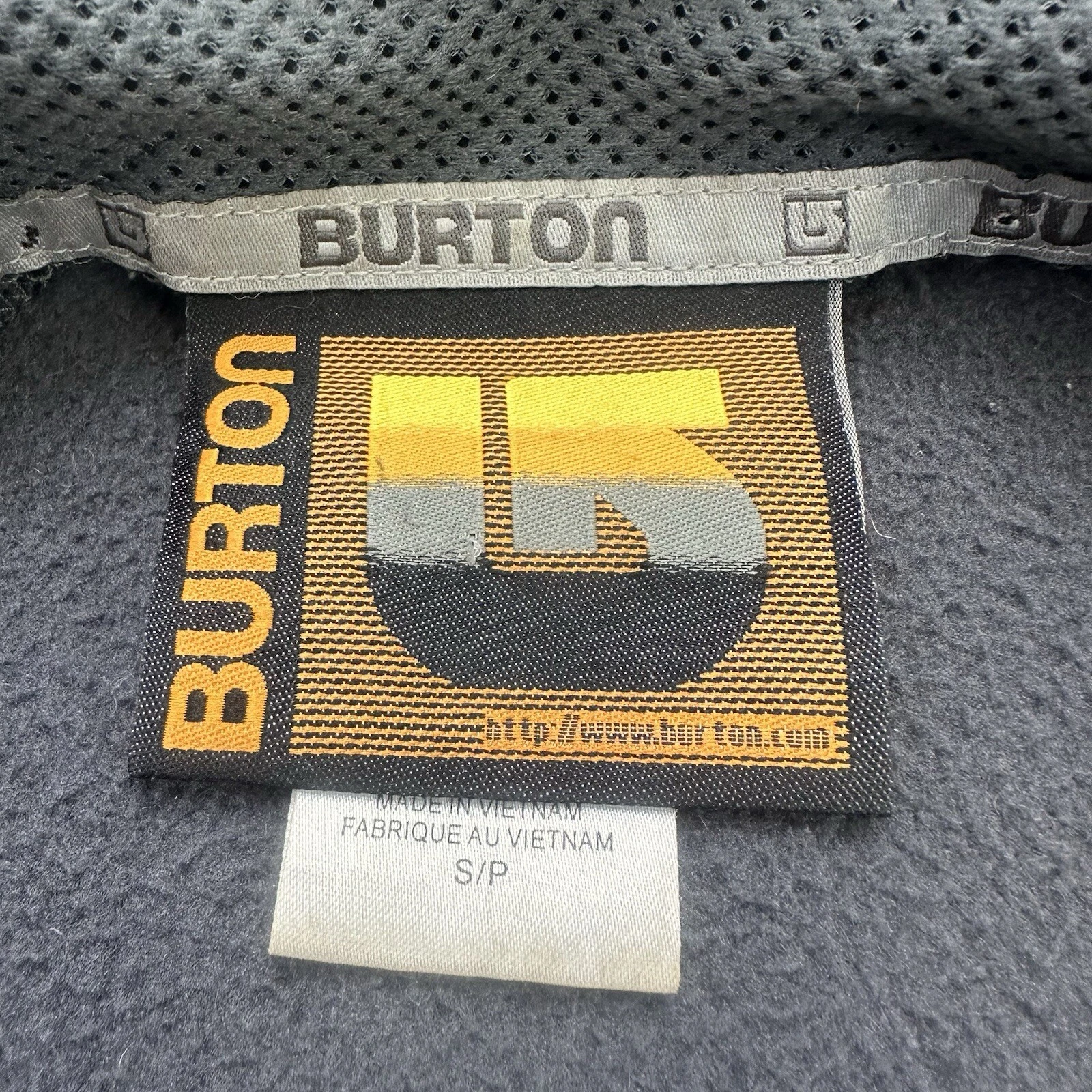 burton fleece full zip long sleeve mock neck outdoors jacket