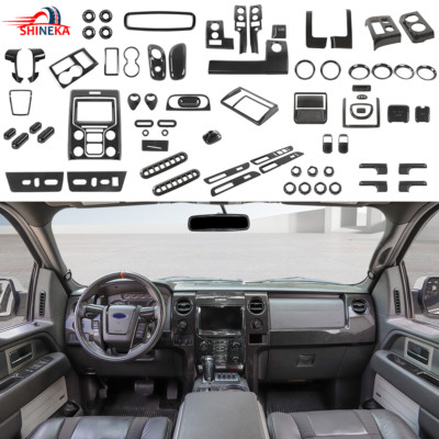 Carbon Fiber Interior Full Decor Panels Trims Kit For Ford F150 Raptor 2009-2014