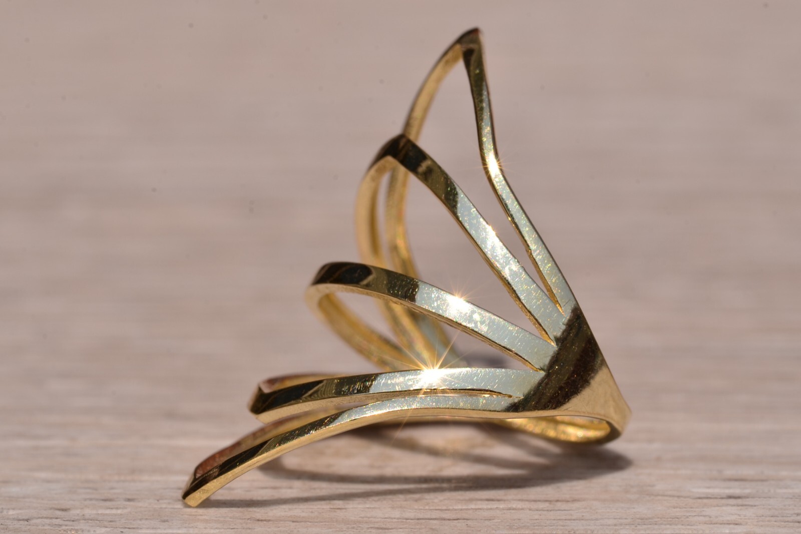 Yellow Gold Cocktail Statement Ring - image 2