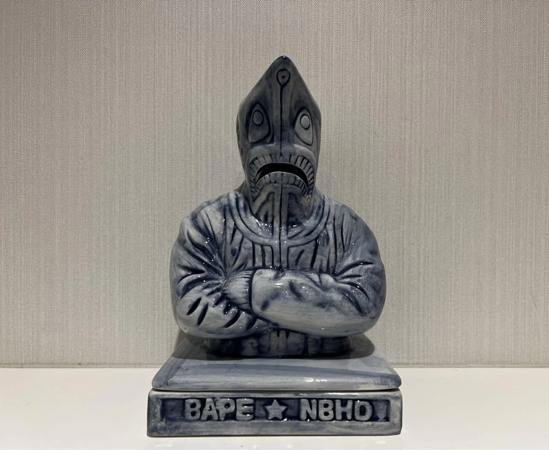 A BATHING BAPE × NEIGHBORHOOD SHARK INCENSE Holder CHAMBER Blue Rare No box  F/S